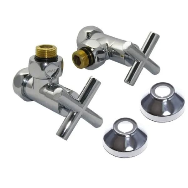 Вентиль запорный угловой для п/с 3/4" х 1/2" г/ш (крест) SMART