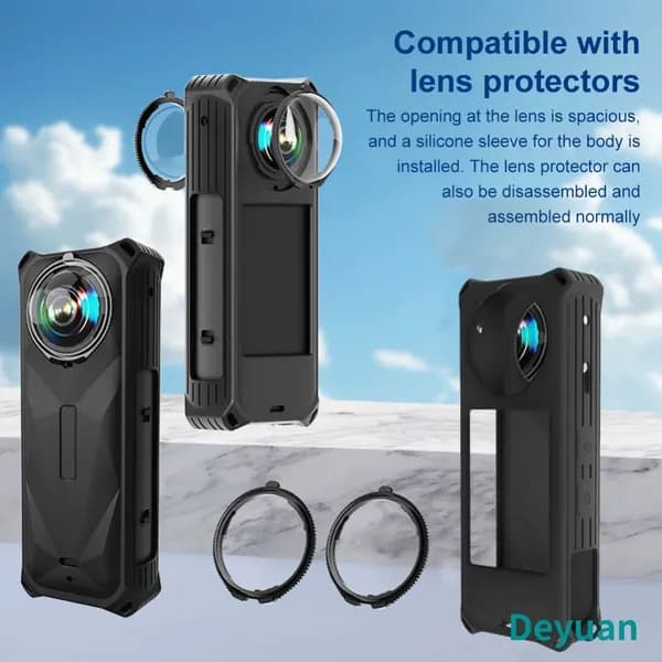 Силиконовый чехол для экшн-камеры Insta360 X5 чёрного цвета