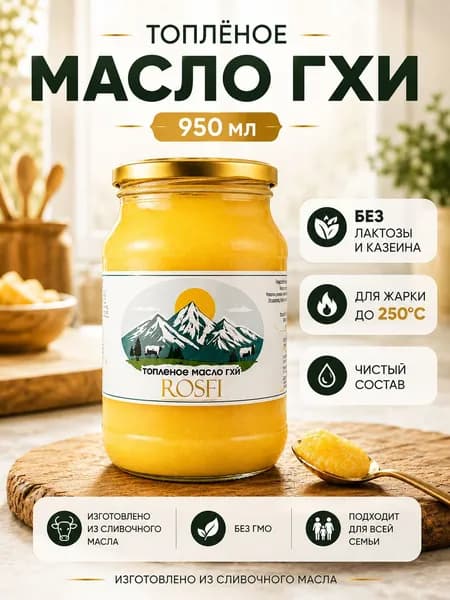 Топленое масло ГХИ Росфи, Банка 950 мл.