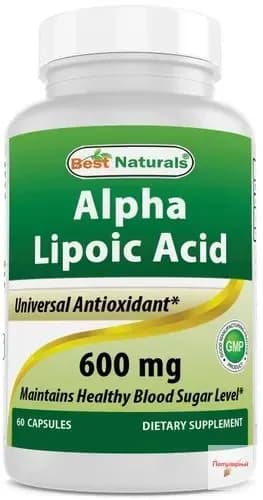 Альфа-липоевая кислота Best Naturals 600 мг 60 капсул - мощный антиоксидант ALA (60 штук (упаковка из 1))