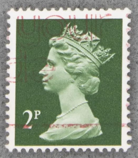 Почтовая марка "Queen Elizabeth II". Стандартный выпуск. Номинал 2 P. Great Britain. 1971 год. (Michel GB 564C)