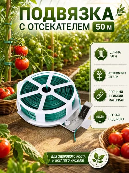Проволока для подвязки растений с отсекателем 50 м