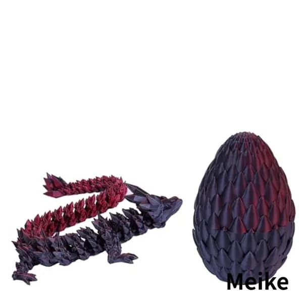 3D-печать дракон и яйцо из PLA, чёрно-красный набор, 12 см и 27,5 см