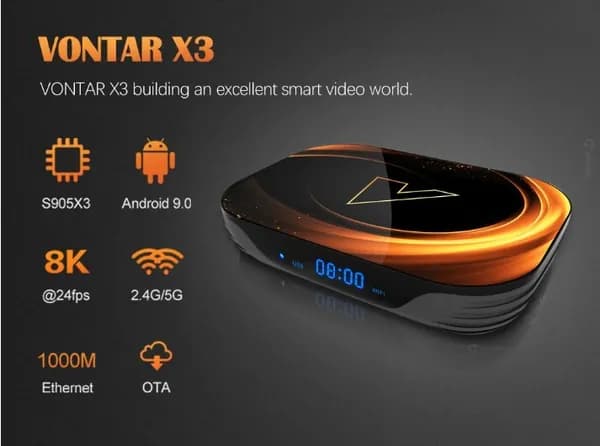 ТВ-приставка VONTAR X3 4 Гб 128 Гб Voice Remote