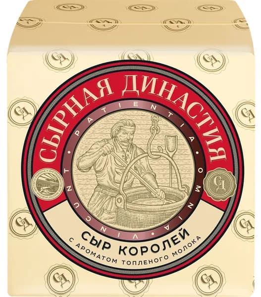 Сыр СЫРНАЯ ДИНАСТИЯ Королей с ароматом топленого молока 50%, без змж, весовой, 0.3 кг