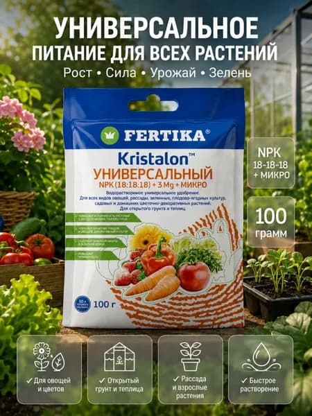 Фертика удобрение универсальное, комплексное Кристалон 100 г