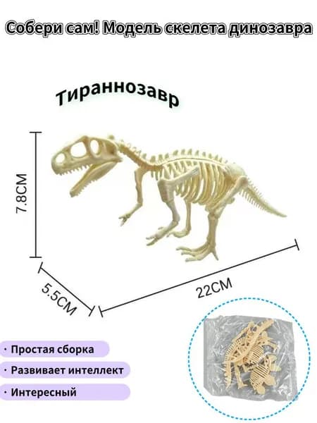Конструктор скелета динозавра Детский DIY развивающий набор из безопасного пластика