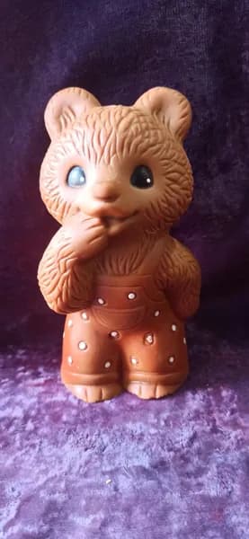 Винтажная резиновая игрушка мишка, медведь, 16 см