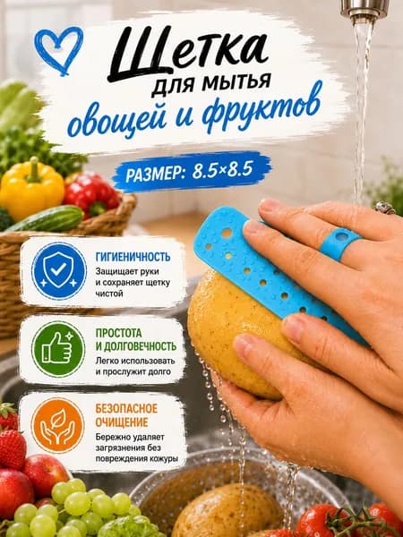 Щетка для мытья овощей и фруктов, щетка для посуды