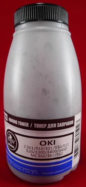 Тонер Black&White, 1200 страниц, цвет черный, для лазерных принтеров и МФУ OKI, (OPR-801K-70)
