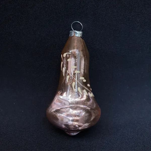 Винтажная елочная игрушка колокольчик полульдинка, стекло. СССР