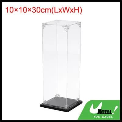 UXcell Акриловый витринный шкаф, 4''x4''x12'' прозрачный , сборный пылезащитный , органайзер для хранения коллекционных фигурок