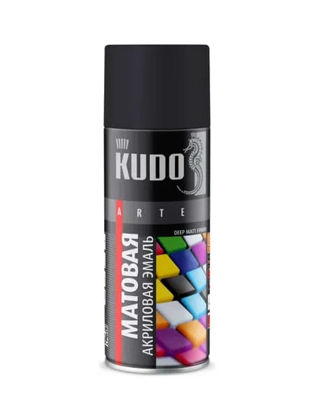 Эмаль KUDO черная универсальная, 520 мл