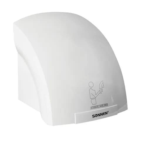Сушилка SONNEN HD-688 для рук, 2000 Вт, пластиковый корпус, белая (604192-4027)
