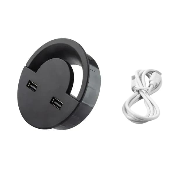 Круглая заглушка с 2 USB для аксесуаров