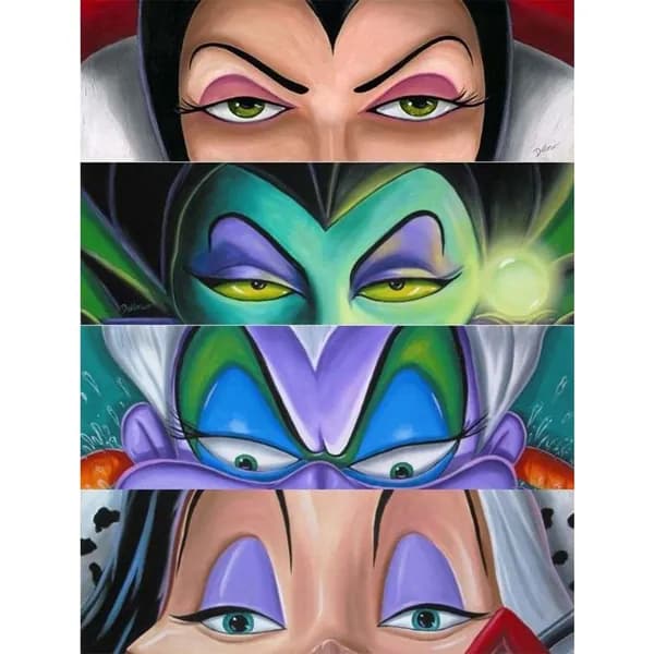 Диамантная вышивка Disney Злодеи 30 40 см, 24 цвета, с резиновыми стразами