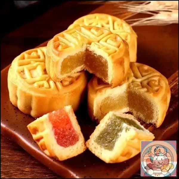8шт. Маленькие Фруктовые Пироги "Юэбин" с Разными Вкусами (Ананас, Клубника, Хамимэло)