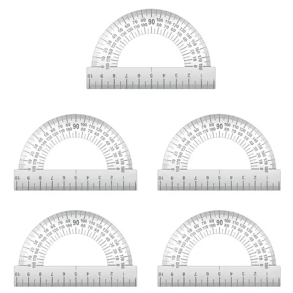 Пчелка Транспортир, 180 градусов, 10 см, стальной, 5 шт