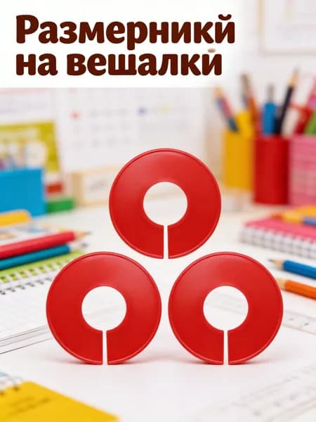 Красные круглые разделительные кольца для одежды, набор из 3 шт, для удобной сортировки в шкафу