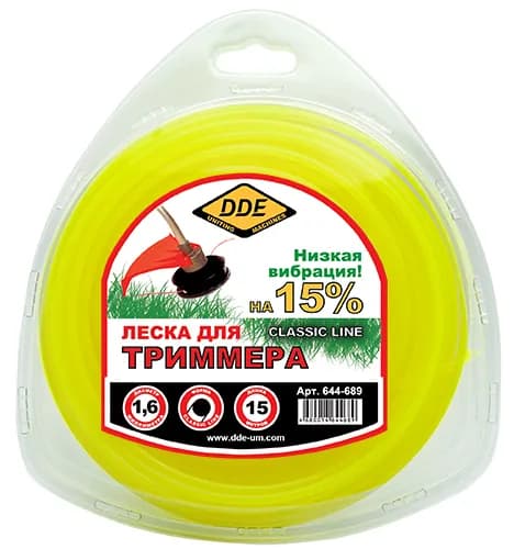 Леска для триммера DDE Classic line 1,6 мм*15 м. Круг