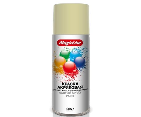 Краска-спрей (эмаль) RAL 9001 кремово-белая 450мл (265гр) аэрозоль (MagicLine)