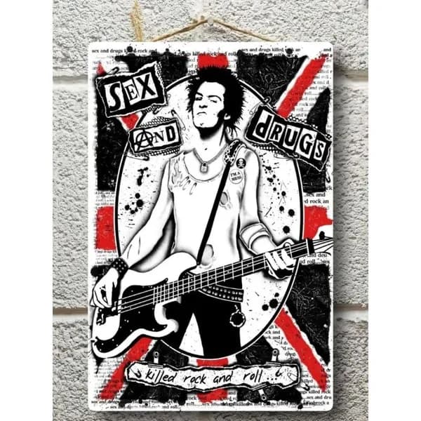 Sex Pistols постер металлический интерьерный на стену табличка 20 см х 30 см подарок музыканту на новый год