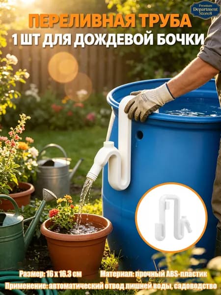 Пластиковые дренажные трубы для дождевых бочек без бурения, автоматический дренаж для большинства круглых и квадратных садовых бочек