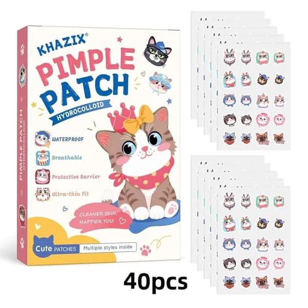 PE пластыри для прыщей в коробке котенок , разноцветные, маскируют следы