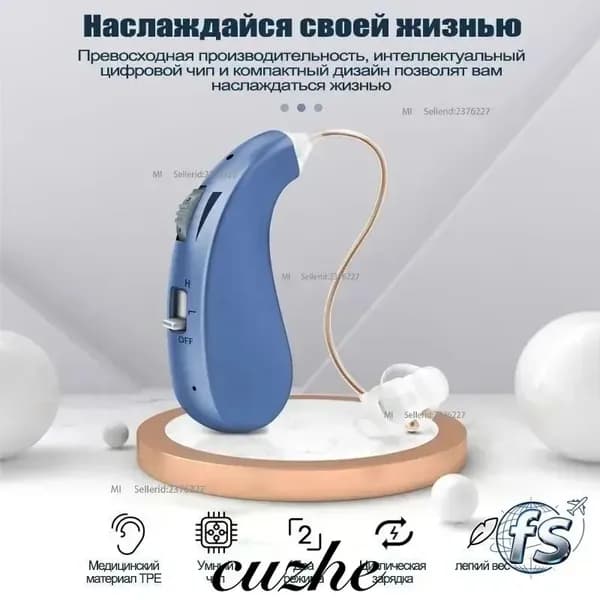 Аккумуляторный цифровой усилитель для слуховых аппаратов VHP-1206 подходит для пожилых пациентов с потерей слуха и доступен в двух цветах.