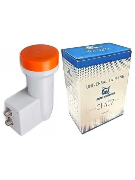 Конвертер Gi-402 Twin Universal на 2 вых. Спутниковое ТВ линейная поляризация Подходит для ТРИКОЛОР 75