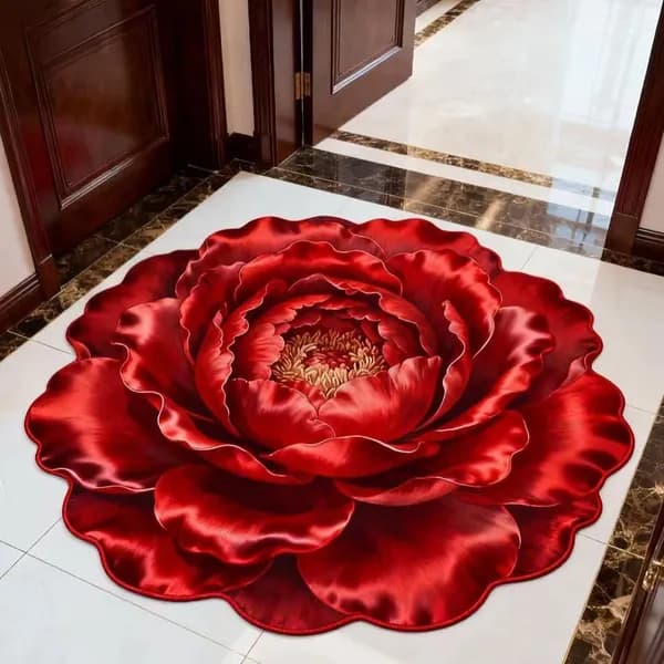 Коврик для ванной 40x40 см 3d-эффект коричнево-красный