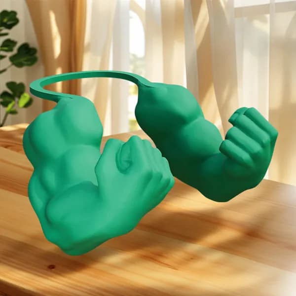 3D-печать мышечная рука для кошек на шею зелёного цвета