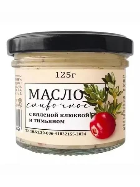 Масло сладкосливочное Craft Eco Food с вяленой клюквой и тимьяном 82,5% 125 г