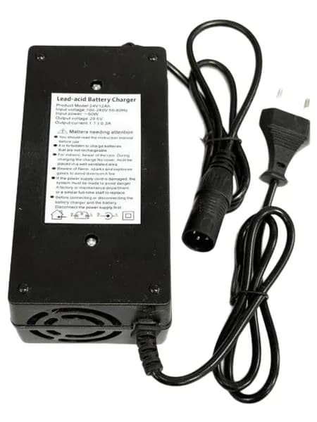Зарядное устройство 24V (29.6V) 2A разъем XLR (M) для свинцово-кислотных аккумуляторов (с кулером) для инвалидных колясок