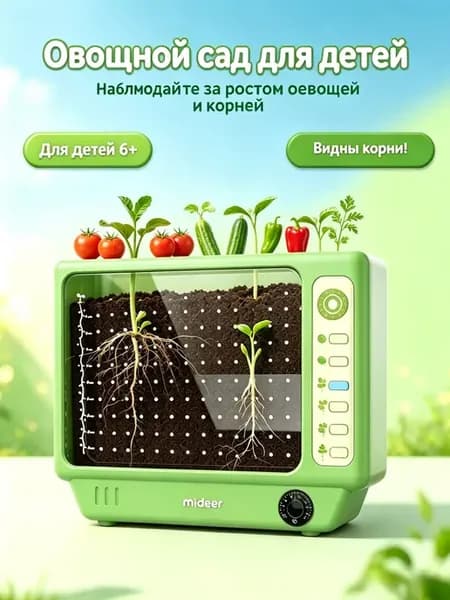 Детский набор для выращивания овощей с окном наблюдения корн