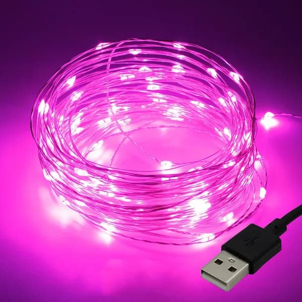 Электрогирлянда интерьерная Нить Светодиодная 50 ламп, 5 м, питание От порта USB, 1 шт