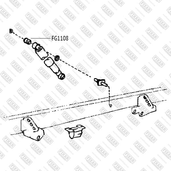 Втулка заднего амортизатора mitsubishi l200 05- toyota hilux dyna liteace townace 87- FIXAR FG1108, oem 4162A366