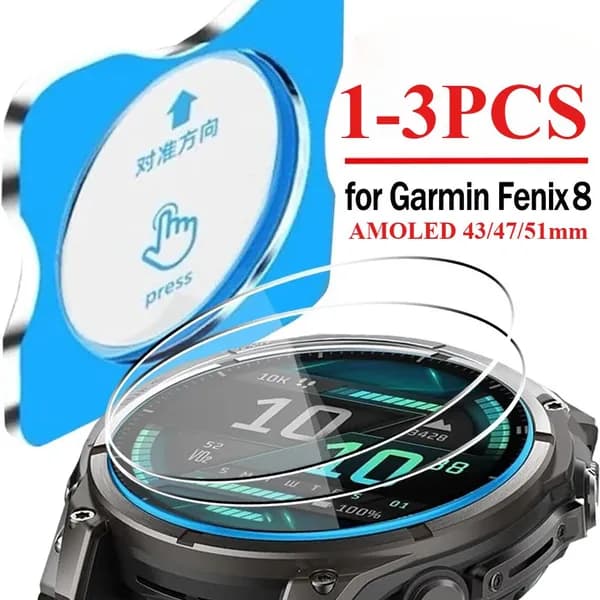 Легко установить загартированное стекло совместимые Garmin Fenix 8 AMOLED 43/47/51мм