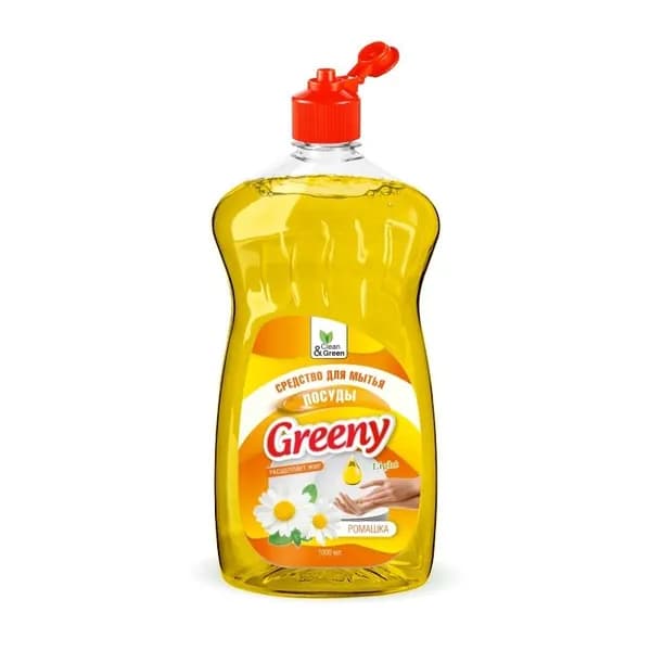 Средство для мытья посуды "Greeny" Light 1000 мл. Ромашка Clean&Green CG8157, 1 шт