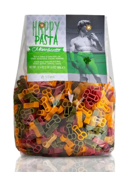Макароны Dalla Costa Happy Pasta Minchiette Фигурные со шпинатом и томатами, 500 г