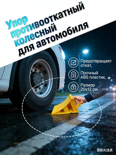 GEALFIS колесный упор противооткатный для авто из ABS пластика 20x12 см для фиксации автомобиля при парковке в гараже
