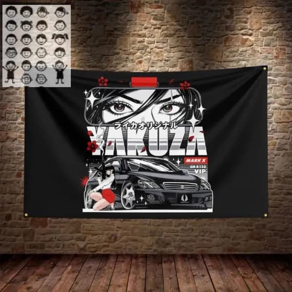 Флаг плакат баннер JDM Toyota Mark X Тойота Марк