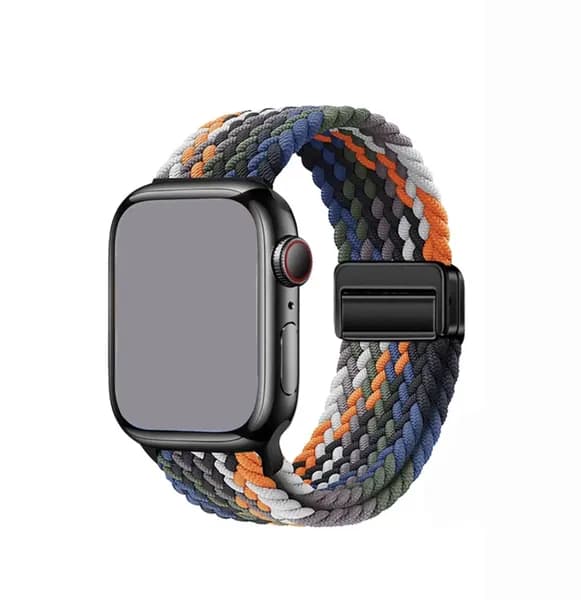 Нейлоновый ремешок для Apple Watch 42мм/44/45/49 mm, для series 1 2 3 4 5 6 7 8 9 /SE, Apple Watch Ultra (для эплвотч)/46mm(10 серий) Эластичный плетеный браслет,Магнитная пряжка