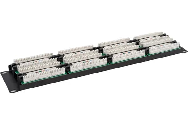 Панель коммутационная REXANT 19", 2U, 48 портов, UTP, RJ-45, CAT 5e / Патч-панель (04-0022)