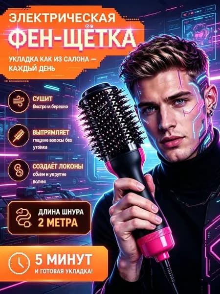 фен расческа для волос для объема коротких волос