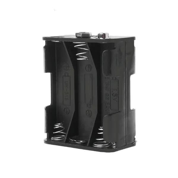 Держатель батареек 6x1.5V AA двусторонний, Черный