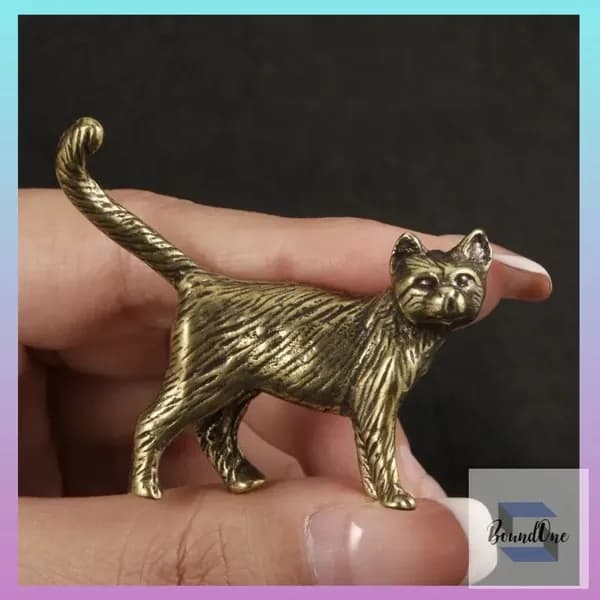 Винтажная статуэтка котенка из латуни