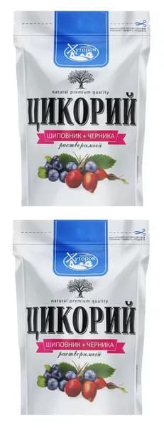 Хуторок Цикорий растворимый Черника и шиповник, 100 гр, 2 упаковки