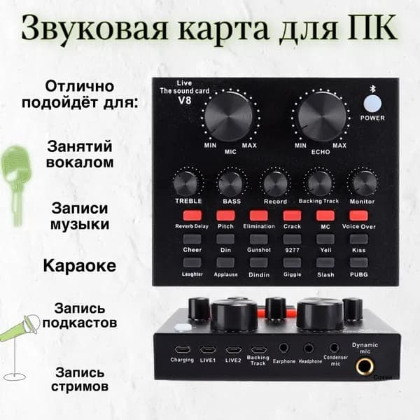 Внешняя Звуковая карта для записи звука