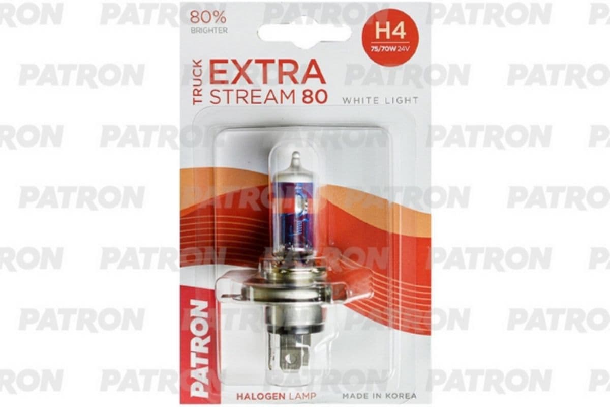 Лампа H4 24V 75/70W 3500K Truck Extra Stream 80, блистер 1шт PATRON PLH4-75/70-TESB1